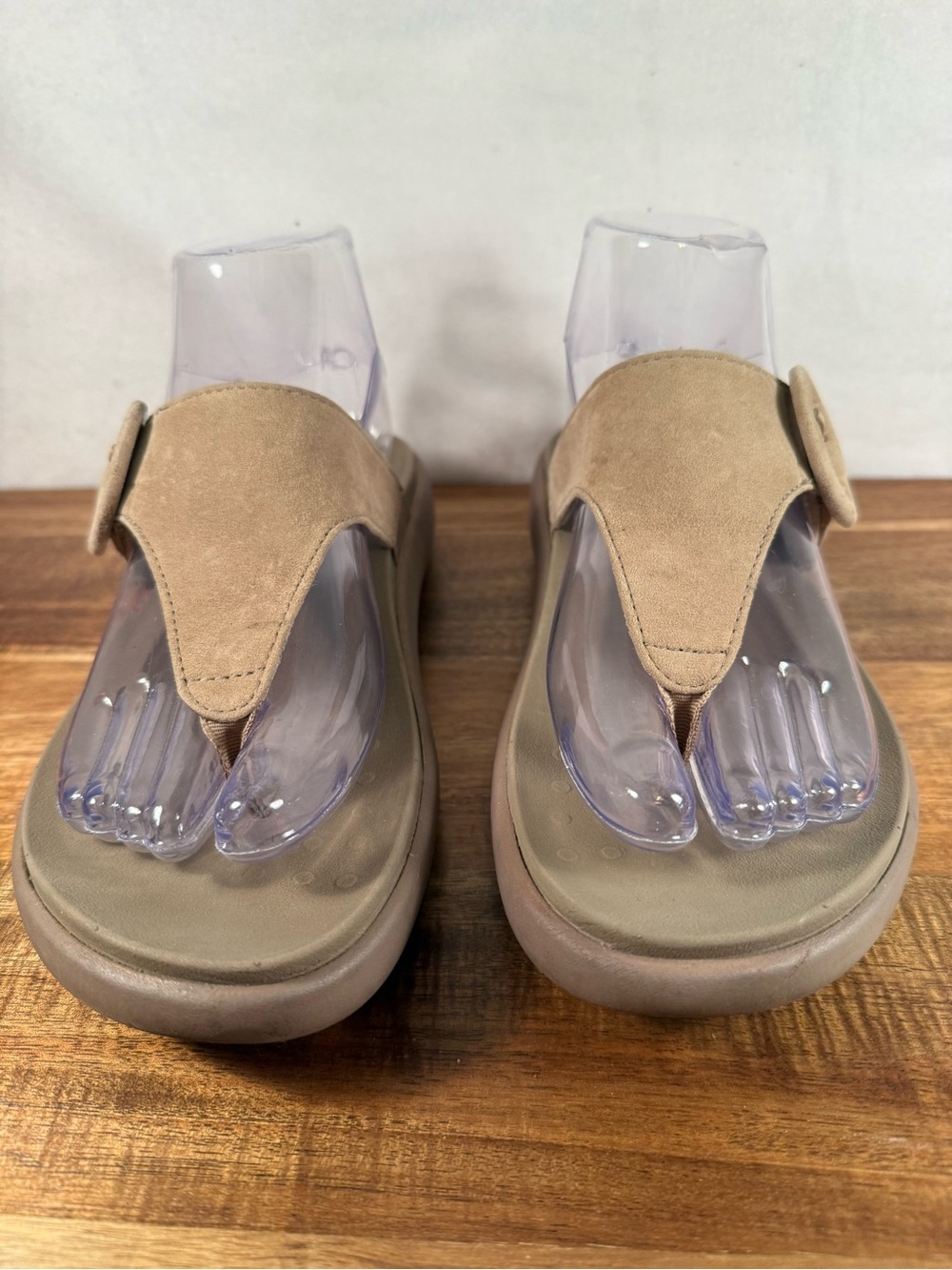 Vionic Activate RX Suede Buckle T-Strap Taupe Size 6